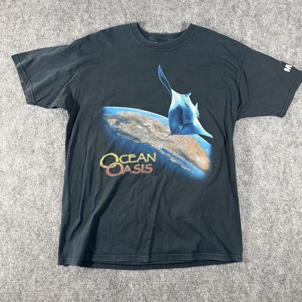 Vintage Anvil Mosi Shirt Mens XL Ocean Earth Manta Ray Graphic 90s